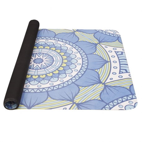 YATE Yoga Mat přírodní guma - vzor B modro/zelená